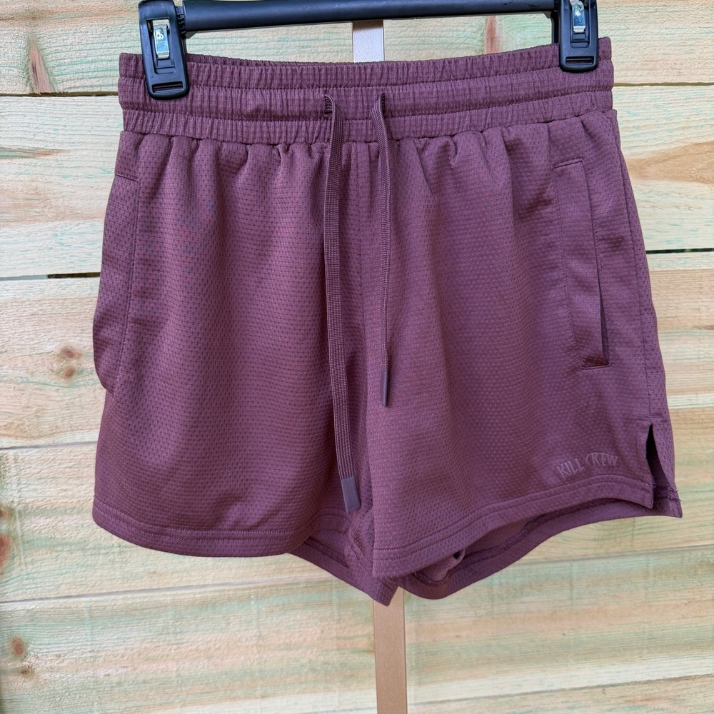Kill Crew Mesh Athletic Shorts Mens Small Brown Maroon Gym Workout Bodybuilding
